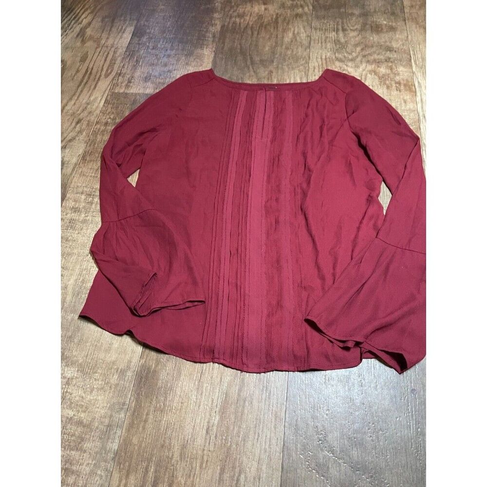 White House Black Market Top Womens Size 10 Maroon Long Sleeve